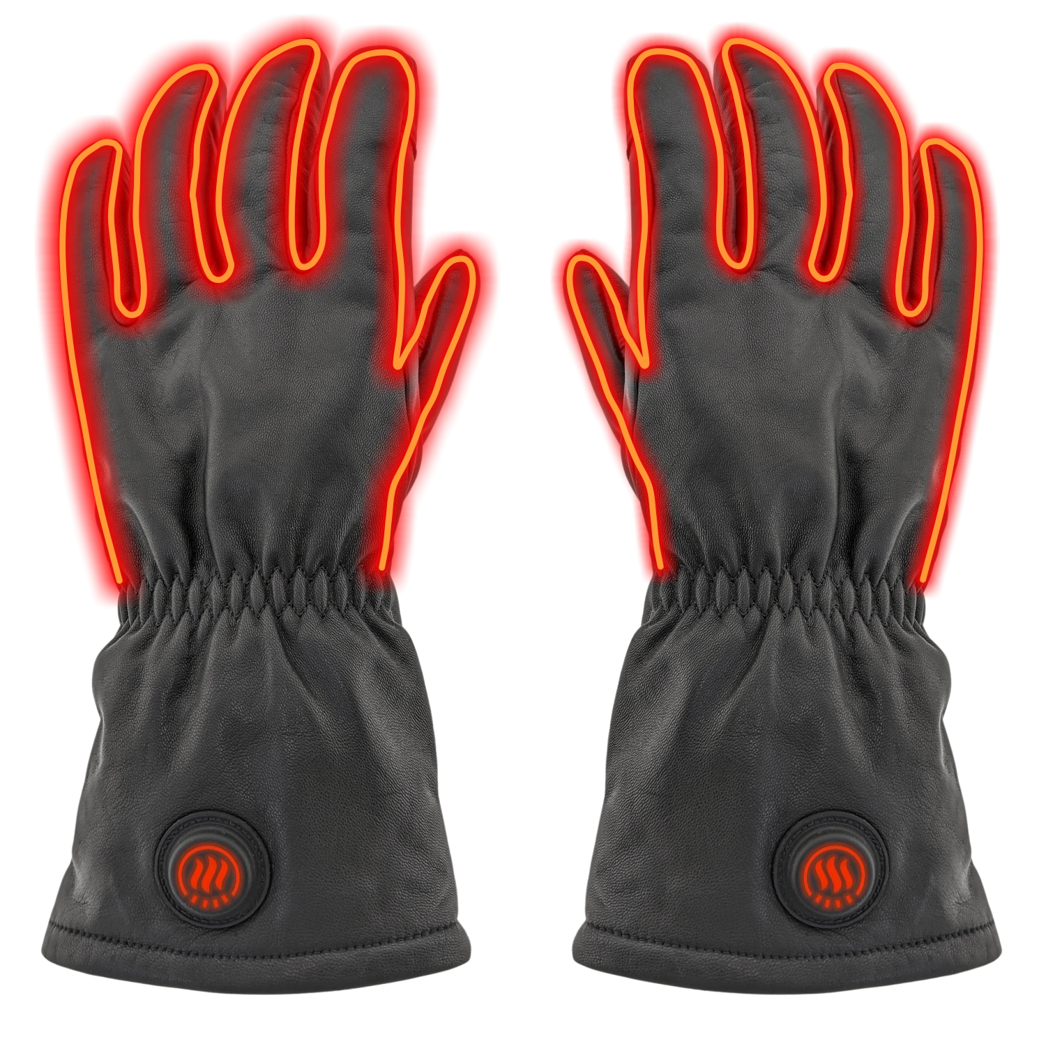 Beheizte Lederhandschuhe für den Alltag, Karbonfaser, 8 W