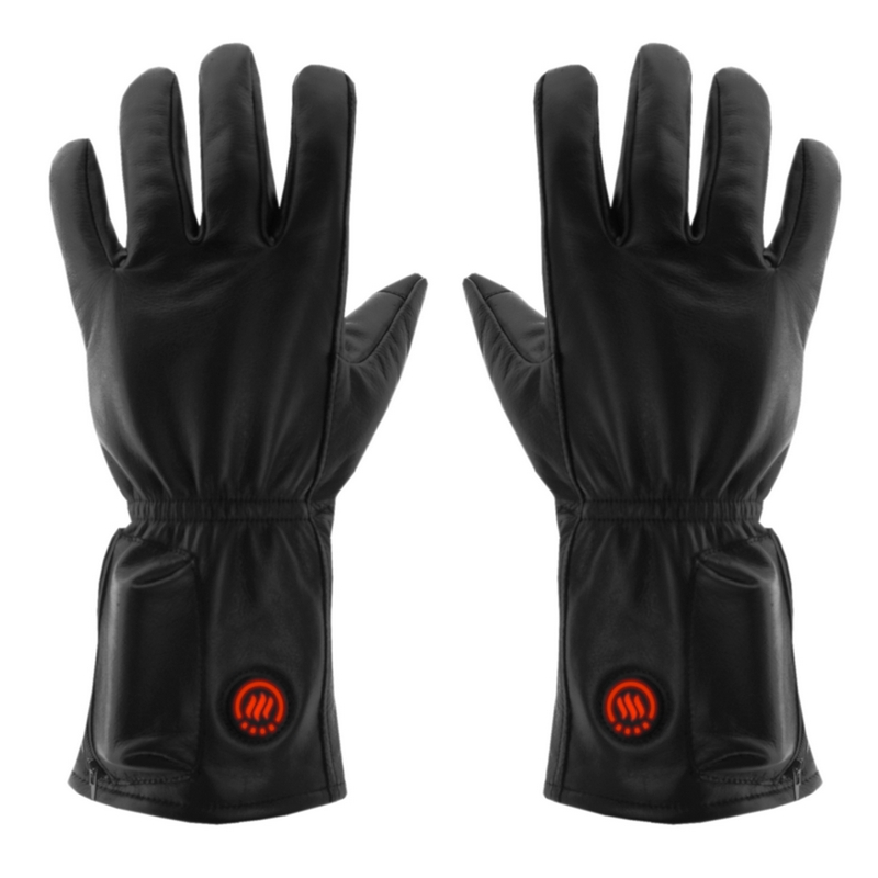 Heated leather gloves