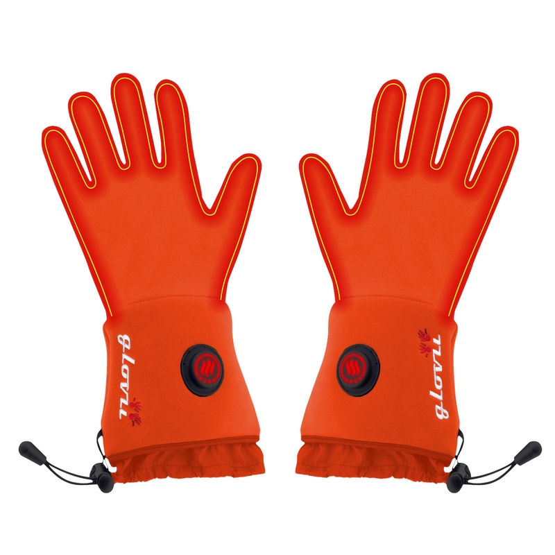 Oppvarmede universalhansker oransje, karbonfiber, 3 varmetrinn, for berøringsskjerm