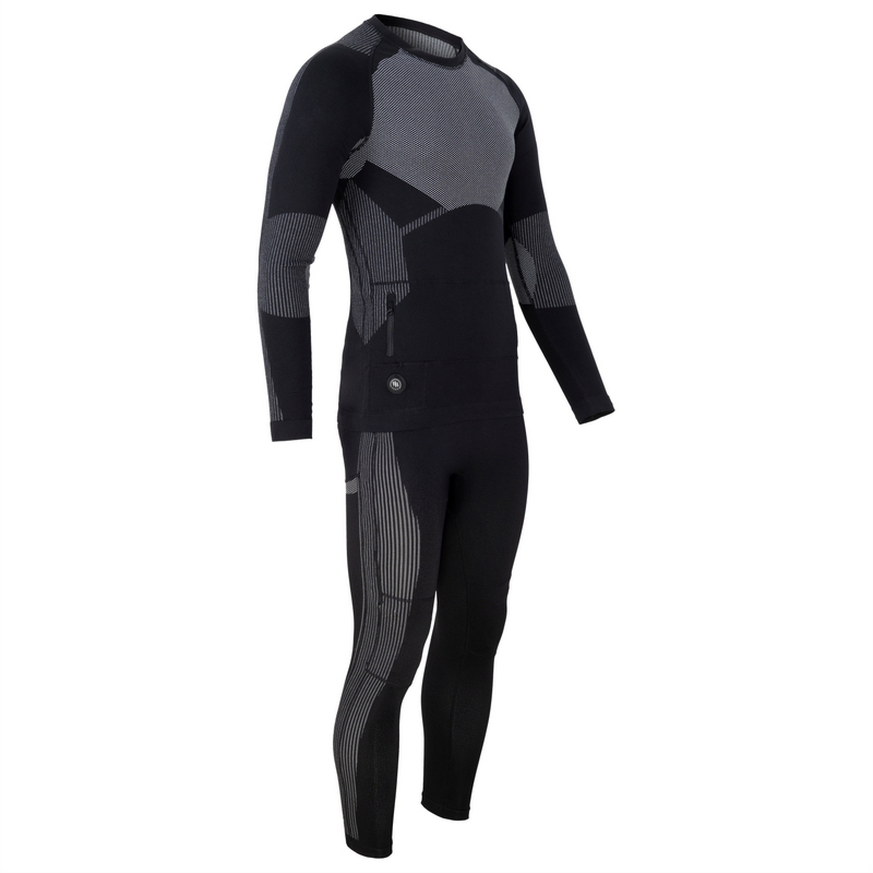 Sous-vêtements Chauffants Thermiques – Haut Manches Longues & Bas, 16 Zones, Rechargeable USB – Polaire, 3 Températures (45-55°C) – Pour Ski, Rando, Travail En Extérieur