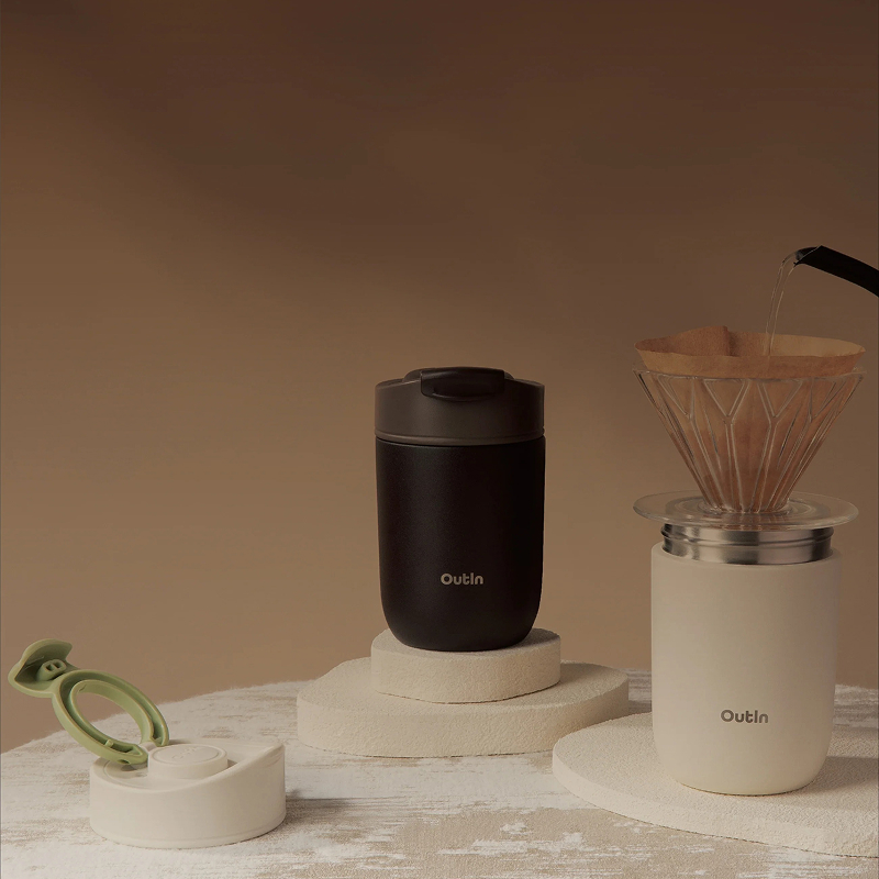 OutIn Sand White Travel Tumbler